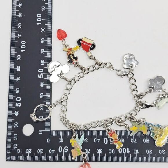 Disney 10 Charm Bracelet Minnie Mouse, Tinker Bell & More - Picture 7 of 9